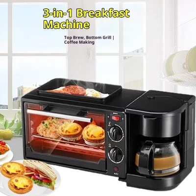 Factory Direct Sales 3 in 1 Breakfast Machine Multifunctional Mini Oven & Coffee Maker