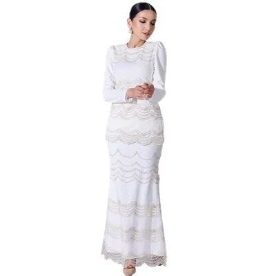 Hot Selling Modest Baju Kurung Malaysia Abaya Muslim Dress Baju Kurung for Women Floral Baju Kurung