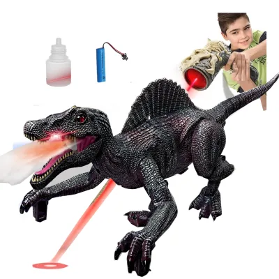 KK New Spinosaurus Walking Robot Dinosaur Toy 2-in-1 Light Chasing Remote Control Best RC Toys Lighting Mist Spray Electric