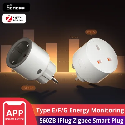 For Sonoff S60ZB IPlug Wi-Fi Smart Plug Energy Monitoring Wireless Socket Timer Switch Voice Control Google Home for Alexa PC V0