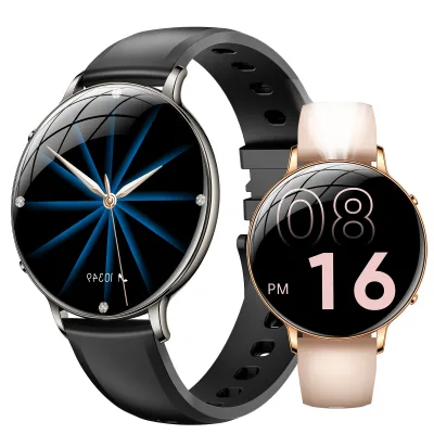 M201 Ultra-Slim Spherical-Design Smartwatch Women IP68 AMOLED Display Raise-to-Answer Calls Wireless Charging Heart Rate