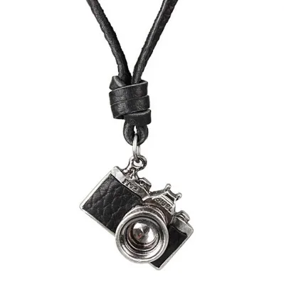 Hot Leather Chain Fashion Pendant Necklace Camera Necklace for Wholesale