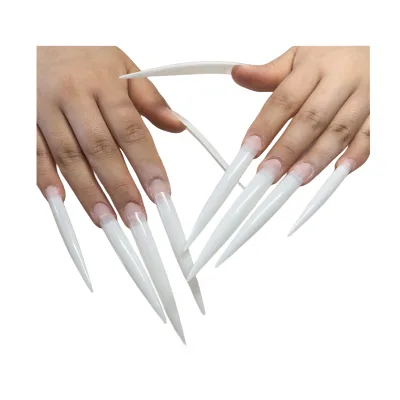 Wholesales 10/12pcs/bag clear super long nail art tips false nails half cover square xxxl press on nails