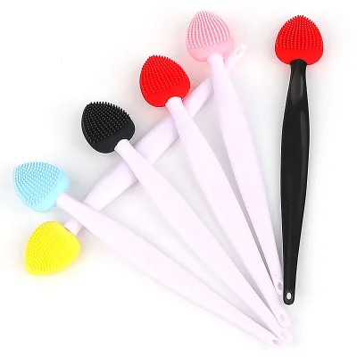 Multi Functional Double Side Soft Silicone Lip Scrub Brushes Exfoliate Cleansing Tools Nose Blackhead Remove Exfoliating Brush