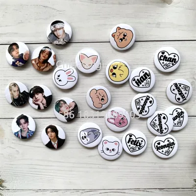 K-pop Goods Boy Idol Metal Round Circle Tin Squelch Tinplate Lapel Pin Custom Button Badge Enamel Kpop Pins