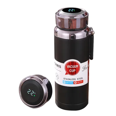 Metal Gym Termos Custom Motivational Sports Insulated Smart Temperature Display Stainless Steel Thermoses Vacuum Flasks Water
