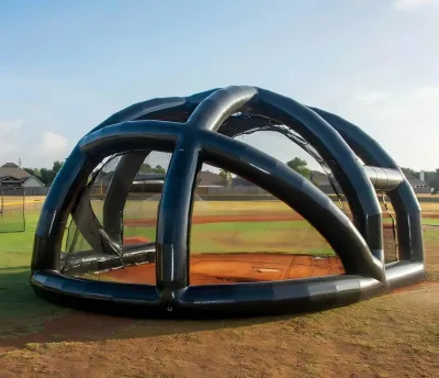 Black Dome Inflatable Baseball Batting Cage Mesh Net Inflatable Sports Tent for Outdoor Baseball Softball Training