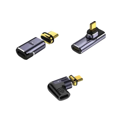 Highest Quality 140W AC Magnetic Aluminum Alloy Type-C Male Female Charge Adapter 40Gbps Camera Laptop Phone 8K Audio