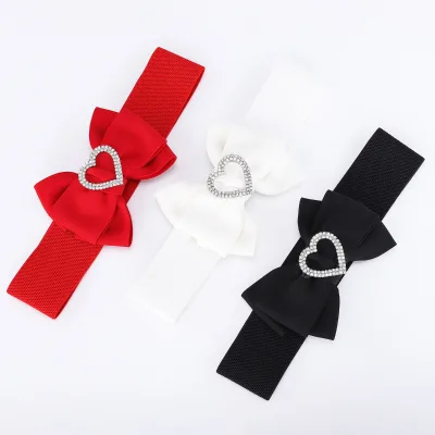 Diamond Embellished Ladies Waist Belt with Alloy Pin Buckle 65cm Length Elastic Chain for Women's Fashion Accessory