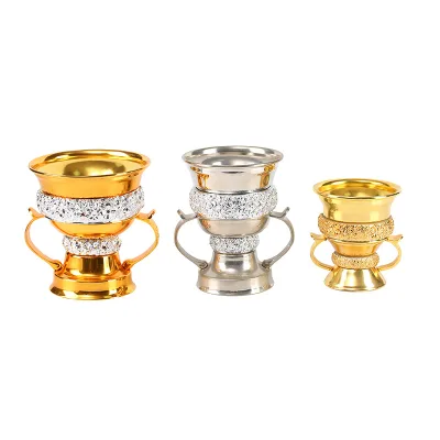 Ear Incense burner with Handle NO Cover Metal BAKHOOR Middle Retro Relief Pattern Winding Can Be Customized