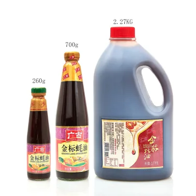 Free Sample Halal Oyster Sauce Chinese Golden Label Fresh Seafood Paste in Glass Bottle