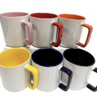 Sublimation Ceramic Mugs 330ml High-Temperature Resistant Cartoon Design Outdoor Use Mug for DIY Photo Logo Print