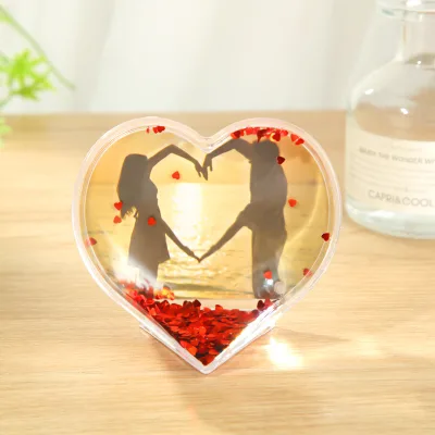 Creative Plastic love Sand Heart Shape Photo Frame, Christmas and Valentine's Day Gifts, Wedding Decorations