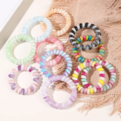 Gradient Candy Color Hair Ties Elastic Ponytail Holder Wholesale Elastic Hair Band Hair Accessories