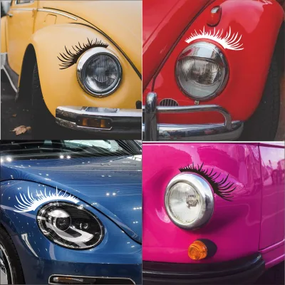 Car Lights Eyelashes Stickers Car Decorations Electric Bikes Motorcycles Small Cars Stickers Personalized Decals