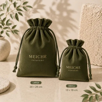 Luxury Soft Velvet Bags for Jewelry Customized Drawstring Velvet Bags Dust Gift Cosmetic Packaging Bag