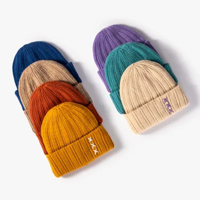 2025 Korean Jacquard Custom Thickened Knitted Beanie Unisex High Quality Winter Woolen Hat Character Casual Dome Acrylic Plush