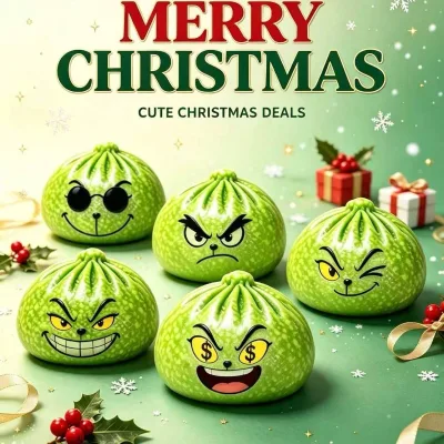 Halloween Grinch Style Dumpling Toy with Slow Rebound Pressure Relief Ballsoft Sensory Squeezing Toy,hot Selling Promotional Toy