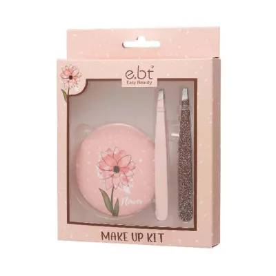 Customized Logo Manicure Set with Tweezers and Compact Circular Mirror Luxurious Stainless Steel Makeup Tool