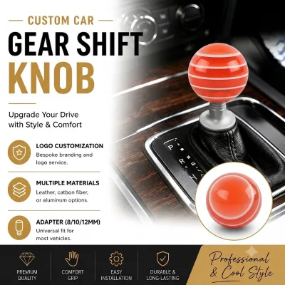 Gear Shift Knob 5 Speed Automatic Car Shift Lever Head With White Stripes Ball Ball Car Interior Accessory