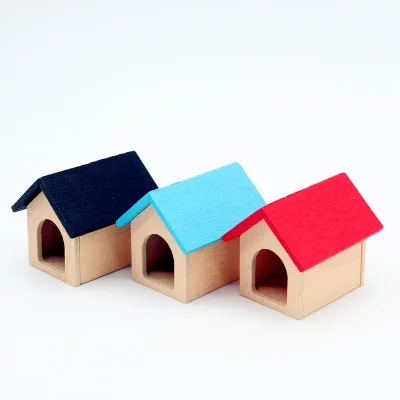Dollhouse Miniature Wooden Toy Dog House Dog Den