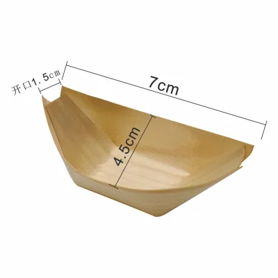 Disposable Sushi Boat Wood Paper Boat for Food Tray