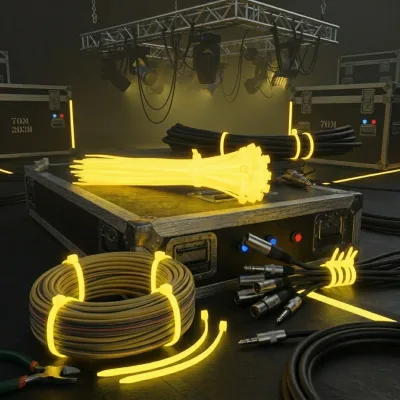 Night Glow Management Ties for Theater Backstage Wiring