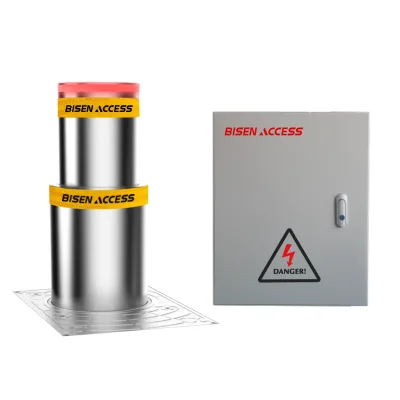 Automatic Retractable Telescopic Column Road Pile Anti-Collision Safety Barricade Parking Bollards Silver Stainless Steel
