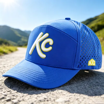 HS15 Unisex Versatile 6 Panel Waterproof Perforated 100% Polyester Baseball Hat OEM Custom Logo Embroidered Cap