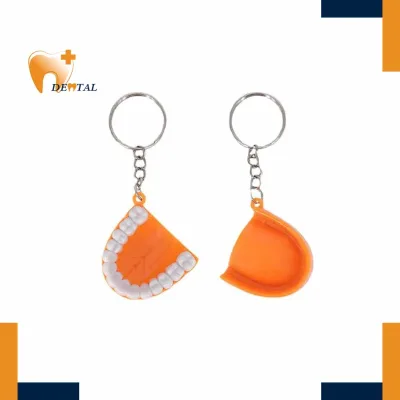 Creative Tooth Key Chain New Dentist Pendant with Gum-Shaped Design Multi-Purpose Plastic Oral Hygiene Decorative Keychain