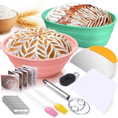 Rund Banneton-Gaerkoerbe Brot-Gaerkorb Us Same Day Delivery Gift Koerbe Einschneidemesser Fuer Brotback
