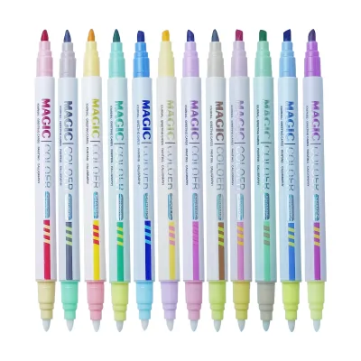 New 6/12 Colors Highlight Marker Magic Color Changing Highlighter Creative Highlight Marker for Students Stationery Set