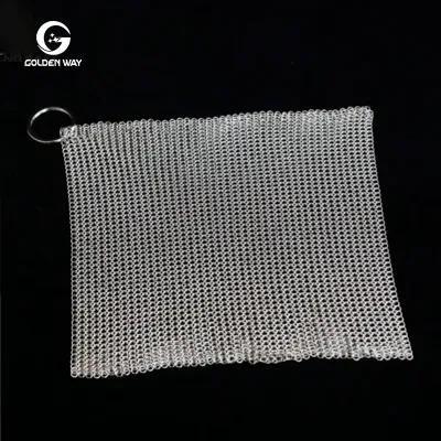 Premium Quality Kitchen Scrubber with Stainless Steel Ring Superior Steel Wire Mesh Cut and Welded Technique