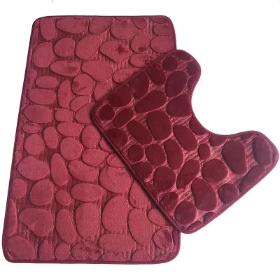HY2 Cute Bathroom Rugs Sets 2 Piece, Memory Foam Bathroom Mats Set Extra Thick, Non Slip Bath Mats for Bathroom
