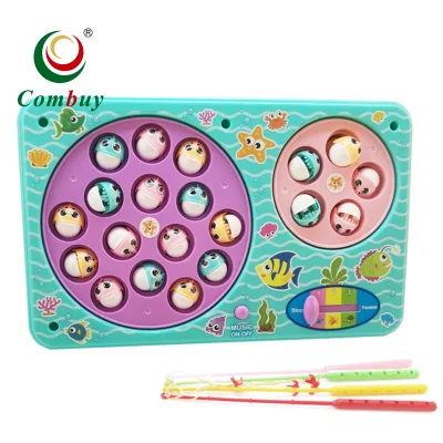 Rotating Kids Plastic Battery-Powered Electric Table Game Toy Fishing Set for Ages 2-7
