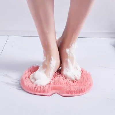 Wall Mounted Shower Massage Pad Silicone Body Washer with Suction Cup Foot Mat Exfoliating Dead Skin for Adults