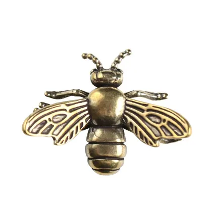 New Handmade Pure Copper Creative Mini Bee Antique Office Desktop Decoration Collection Handicrafts Gift Metal Crafts Promotion