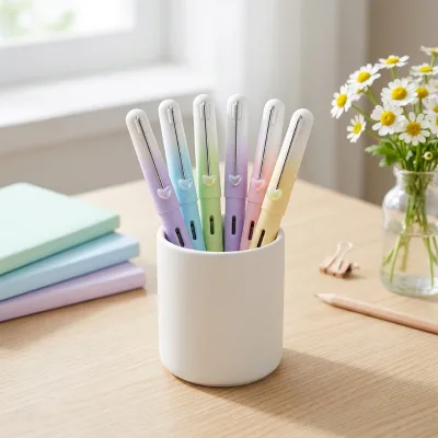 Gradient Color Plastic Fountain Pen Individual Packaged Replaceable Refill Ink Calligraphy Writing Gift Pen Enclosed Gift Box