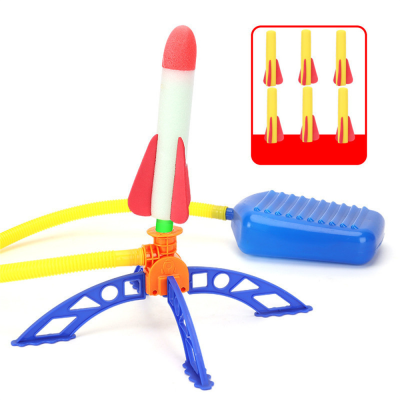 Light up Toy Rocket Launcher for Kids Shoots up to 100 Feet Colorful Flashing Foam Rockets Outdoor Sport Rocket Launcher Toys