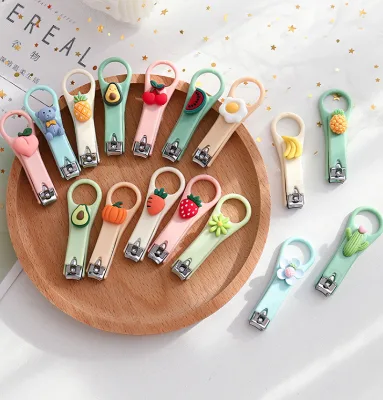 Give Away Kid Gifts Cartoon Folding Nail Cutter Cute Fruit Animal Adult Anti-splash Manicure Trimmer Portable Nail Clippers