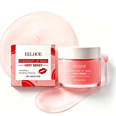 50g Strawberry Repair Smooth Lip Care Mask Hydratant Overnight Deep Moisturizing Sleeping Pink Lip Mask