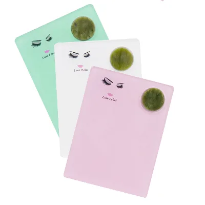 Julong Acrylic Jade Stone Eyelash Extension Plate Tray Grafting Lashes Holder Glue Pallet Board Stand Pad Makeup Tools