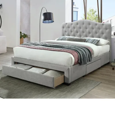 Bedroom Furniture Set Luxury King Size Bed Classic Tall Upholstered