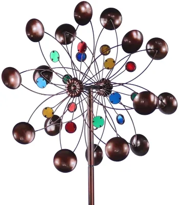 3D Wind Spinner Magnolia Multi-Color Seasonal with Kinetic Wind Spinner Dual Direction for Patio Lawn & Garden