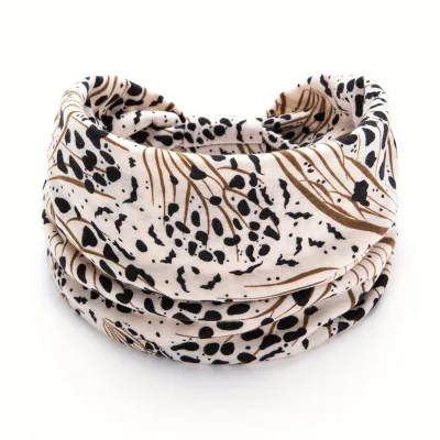 New Leopard Print Sports Headband Yoga Elastic Hairband Printed Wide-edged Floral Elastic Headbands Hair Accessories