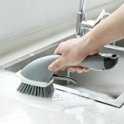 Multi-functional Water Spray Pot Brush Non-stick Kitchen Pot Washing Brush Long Handle Cleaning Brush