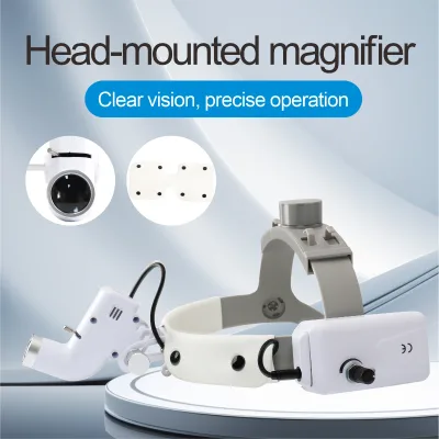 Wireless ENT Headlight LED Dental Headlamp 5W Light Spot Adjustable Headband Dental Lamp