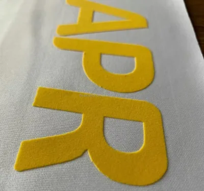 Latest High-density Heat Transfer 3D logo Iron on Transfers Ready to 3d Silicone logo Raised Clothing Tshirt