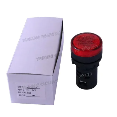 High Quality industrial 24V 36V 110V 220V red color 22mm red LED type pilot light for automation