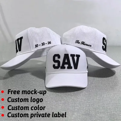 High Quality Custom Embroidery  Laser Perforated Mesh Golf Hat Rope 355 Richard Son Baseball Sports Cap Trucker Baseball Cap
